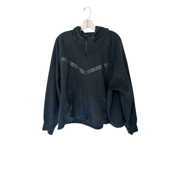Nike Plus Women's Black Windrunner Full Zip Tech Fleece Jacket Hoodie Size 2X - Picture 1 of 12